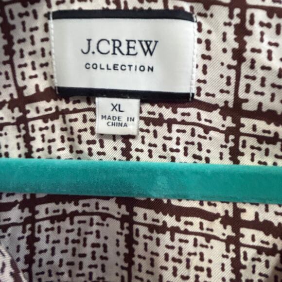 J.Crew Silk Twill Tunic Speckled Plaid Shirt Blouse XL Quiet Luxe Old Money Prep - Picture 5 of 10